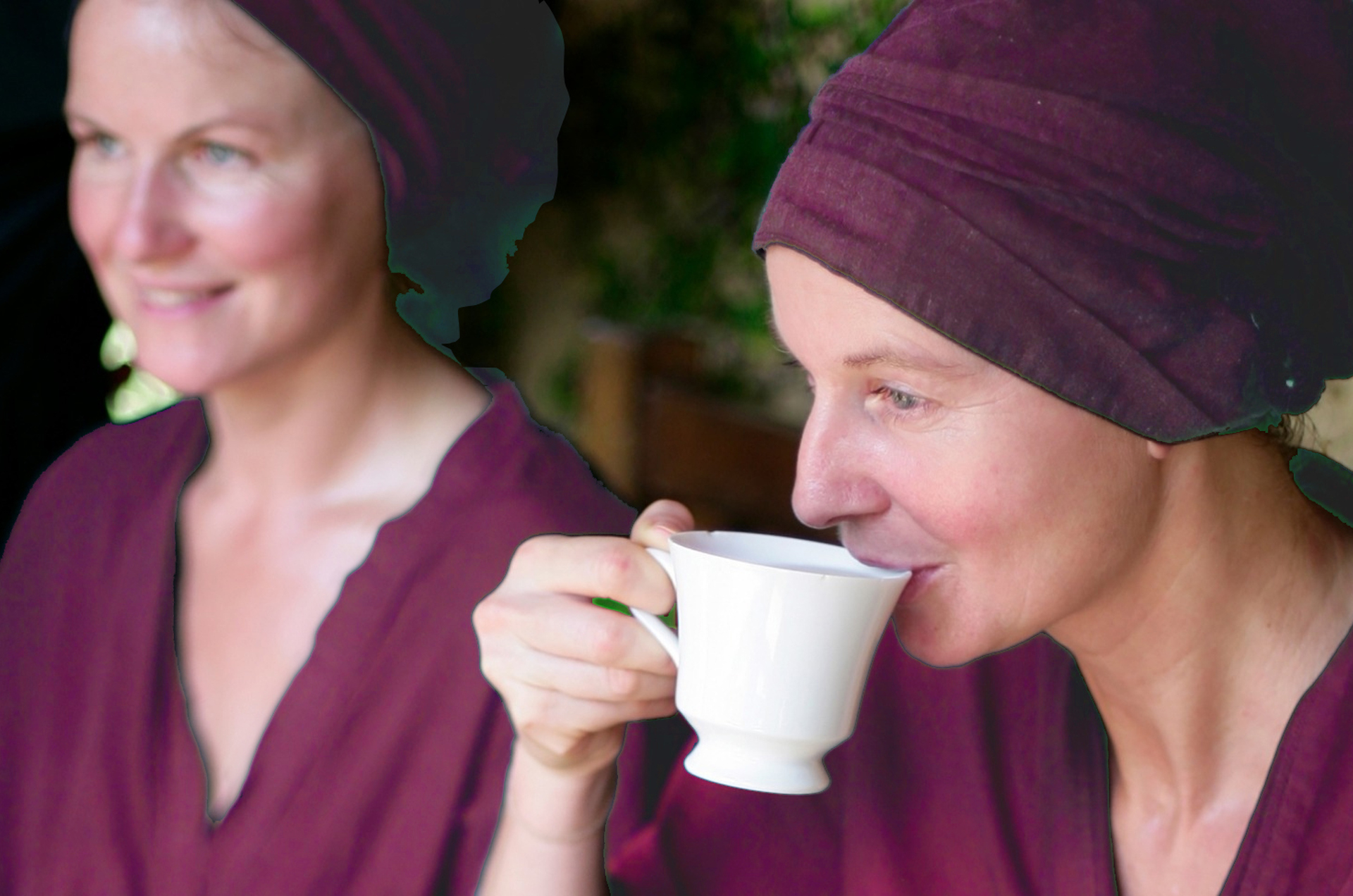 Gäste trinken genüsslich den Kräutertee nach der Behandlung im Lanka Ayurveda Garden in Ambalangoda auf Sri Lanka.